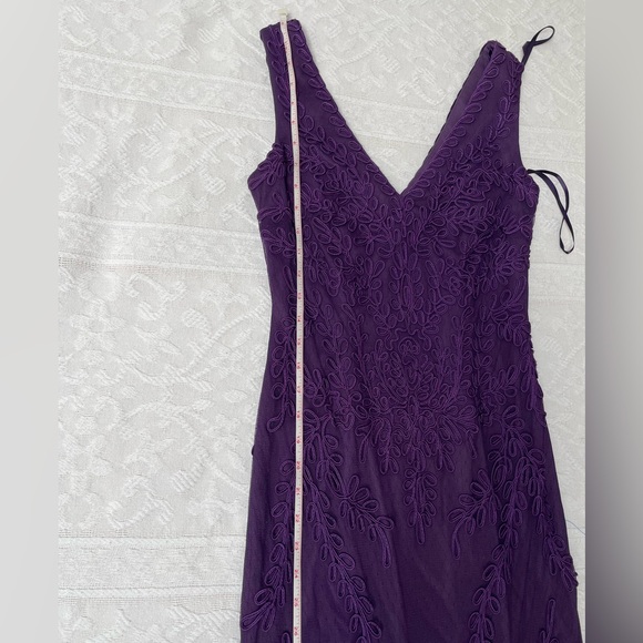 Cachet Purple Embroidered Tulle Trumpet Gown - Picture 16 of 16